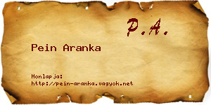 Pein Aranka névjegykártya